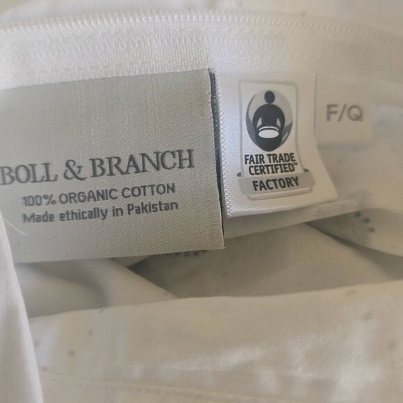Full/Queen Boll & Branch Duvet Cover Set, Organic Ctn. Dot Blossom Wht/Grey,NWOT - Picture 4 of 4